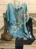 FLORAL-PRINT CASUAL CREW NECK SHIRTS & TOPS