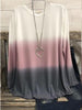 Multicolor Color-Block Long Sleeve Crew Neck Casual Shirts & Tops