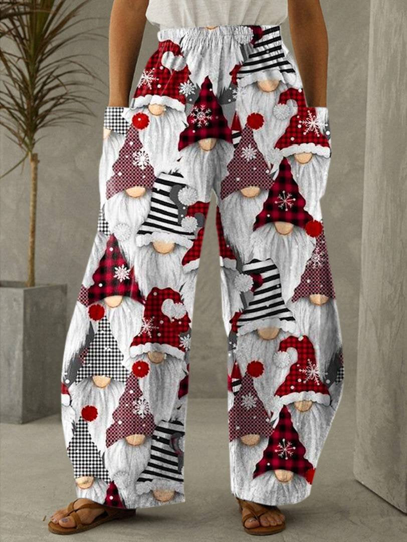 Christmas Print Casual Pants