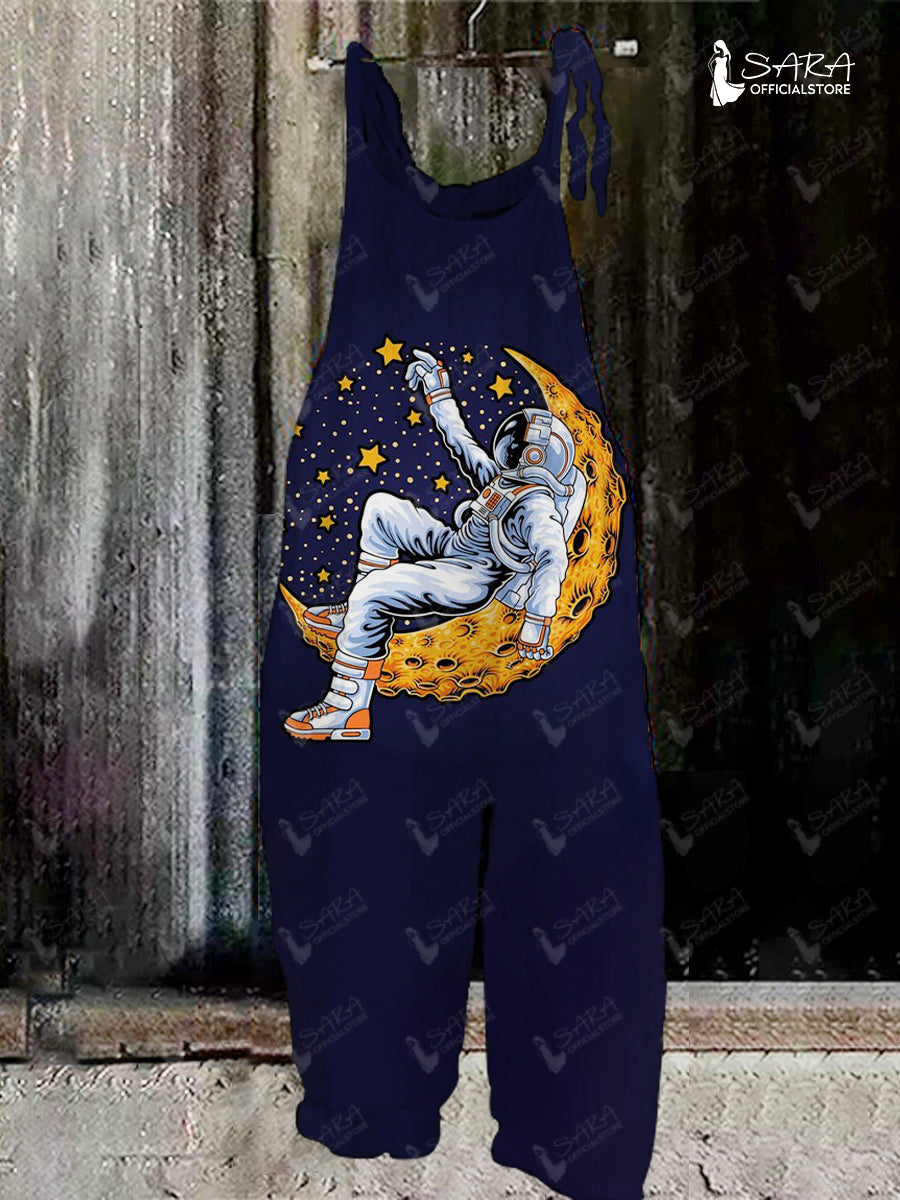 Ladies Starlink Astronaut Print Jumpsuit