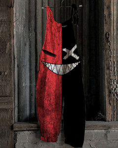 Black-red Halloween Print Jumpsuit