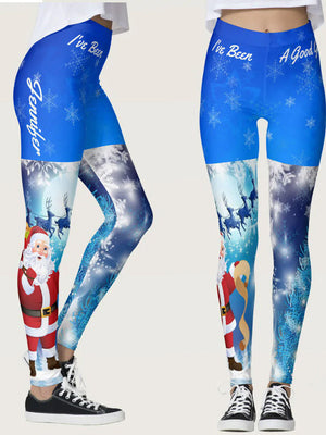 New Christmas Print Leggings Yoga Pants
