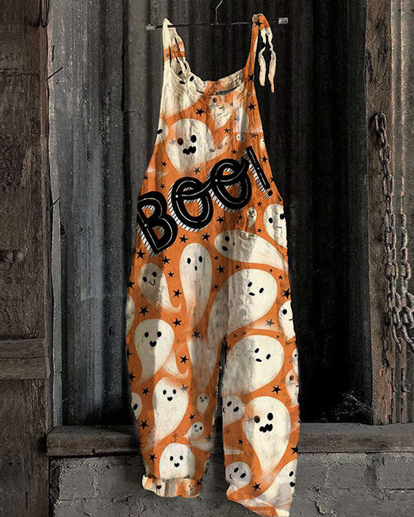 Halloween BOO Print Jumpsuit